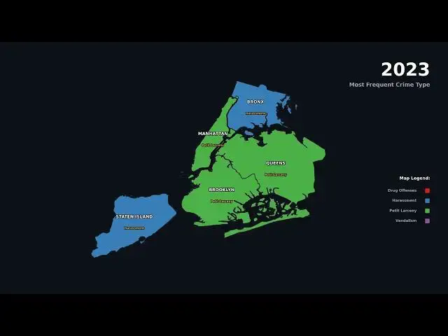 Video thumbnail for NYC's Most Common Crime Complaint in Every Borough, Mapped
