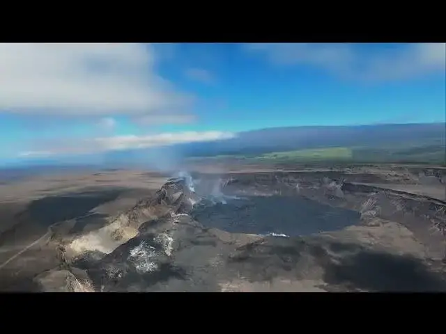 Video thumbnail for Aerial video of Kīlauea summit eruption