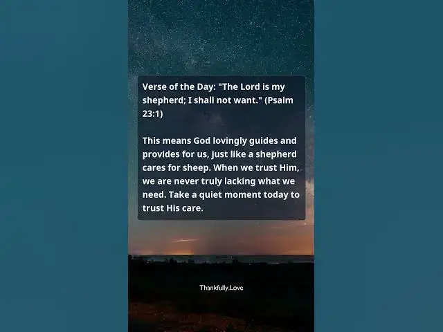 Video thumbnail for Psalm 23:1 Explained: Trusting God as Our Loving Shepherd