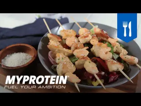 'Video thumbnail for Honey Chicken Kebab | Chicken Skewers with Coconut Oil & Prawns | Healthy Food Low Carb Recipes'