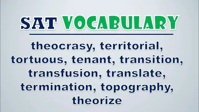 Video thumbnail for SAT Vocabulary: Theocrasy, Territorial, Tortuous, Tenant, Transition, Transfusion, Translate