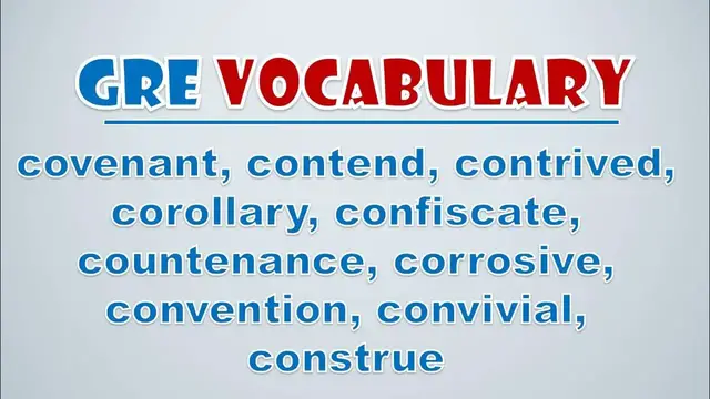 Video thumbnail for GRE Vocabulary: Covenant, Contend, Contrived, Corollary, Confiscate, Countenance, Corrosive