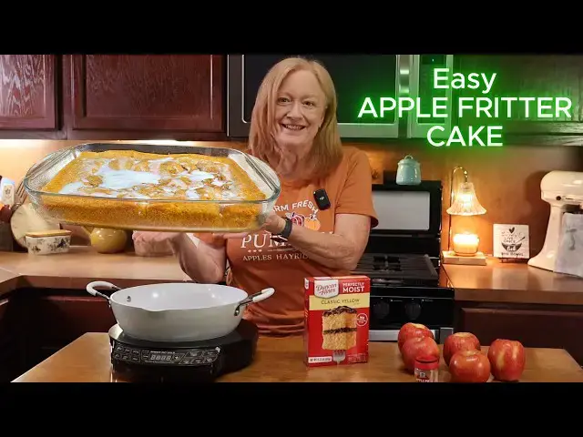 Video thumbnail for EASY APPLE FRITTER CAKE A Fall Dessert