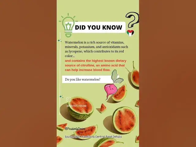 Video thumbnail for Did you know? Watermelon highest citrulline