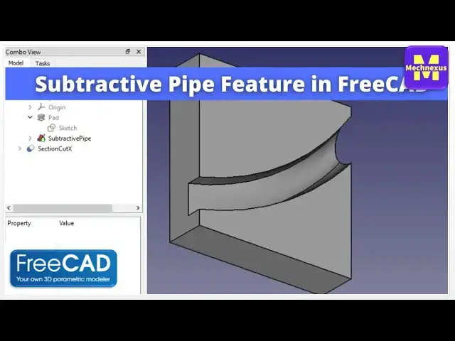 'Video thumbnail for Subtractive Pipe Feature in FreeCAD | FreeCAD Beginner Tutorial | Mechnexus |'