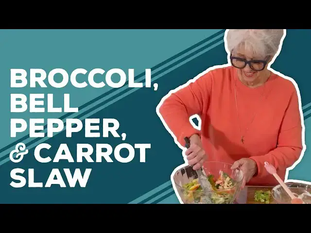 Video thumbnail for Love & Best Dishes: Colorful Broccoli, Bell Pepper, and Carrot Slaw Recipe