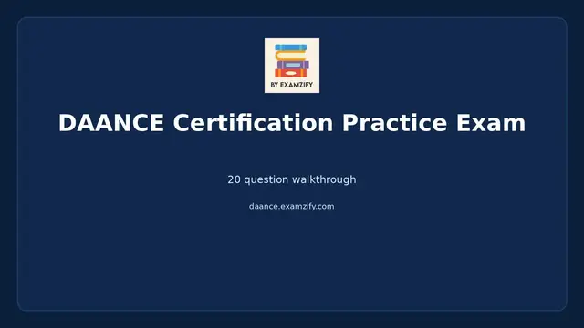 Video thumbnail for DAANCE Certification Practice Exam