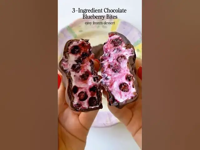 Video thumbnail for 3-Ingredient Chocolate Blueberry Bites | Easy Frozen Dessert #easyrecipe