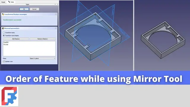 'Video thumbnail for Order of Feature using Mirror Tool | FreeCAD Tutorial | Mechnexus |'