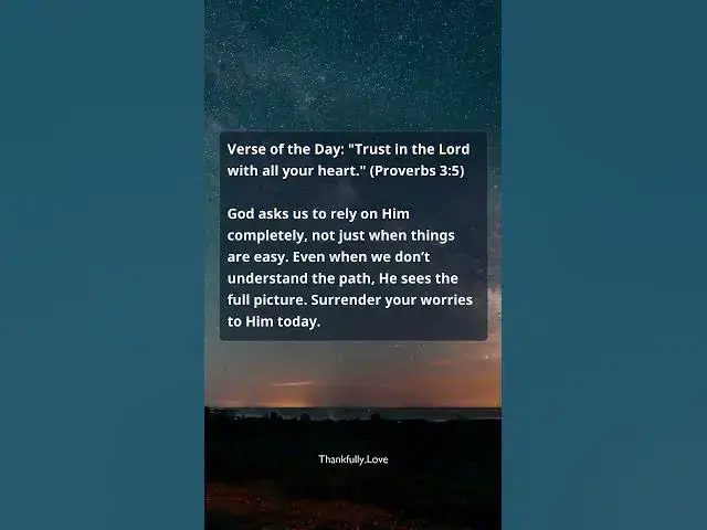 Video thumbnail for Proverbs 3:5 Made Simple: Learning to Trust God Fully