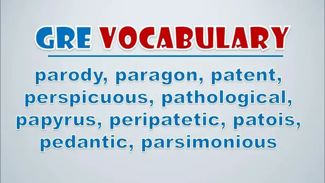 Video thumbnail for GRE Vocabulary: Parody, Paragon, Patent, Perspicuous, Pathological, Papyrus, Peripatetic, Patois