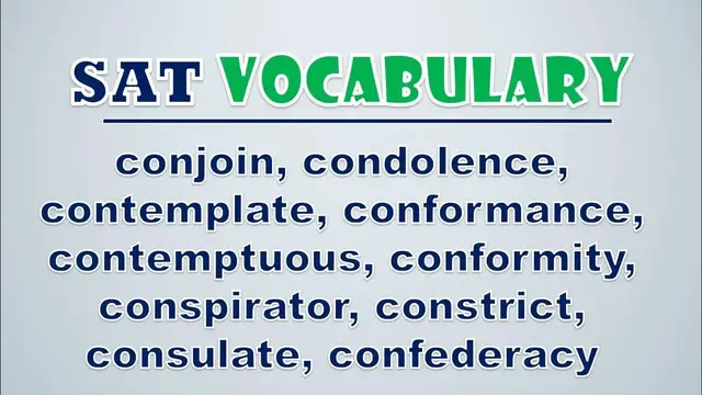 Video thumbnail for SAT Vocabulary: Conjoin, Condolence, Contemplate, Conformance, Contemptuous, Conformity
