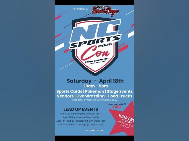 Video thumbnail for NC SportsCon APRIL  18th, 2026 Wendell, NC