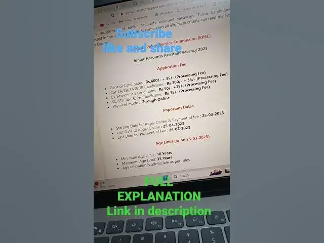 Video thumbnail for KPSC JR ACCOUNT APPLY NOW #govtjobalert  #governmentjobs #careeradvice #employmentnews #jobsearch