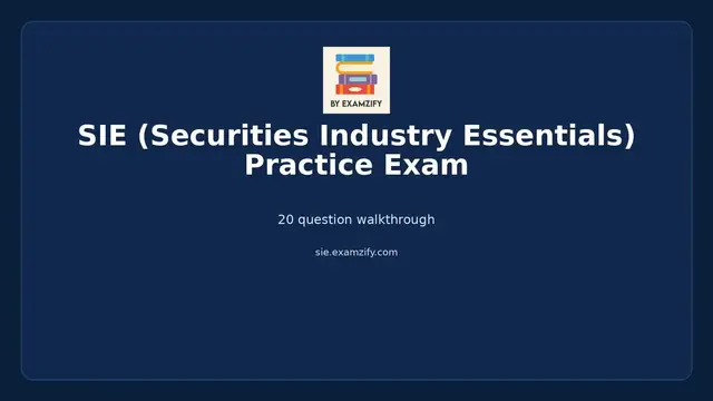 Video thumbnail for SIE (Securities Industry Essentials) Practice Exam