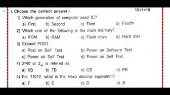 Video thumbnail for 11th Computer Science First Mid Term Question Paper 2019-20 | Namakkal District | English Medium