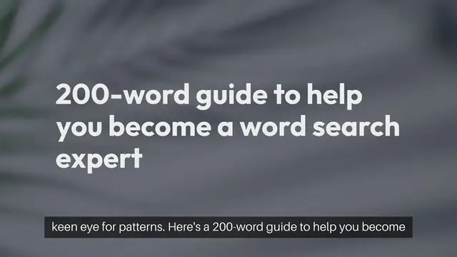 Video thumbnail for Achieve Word Search Mastery