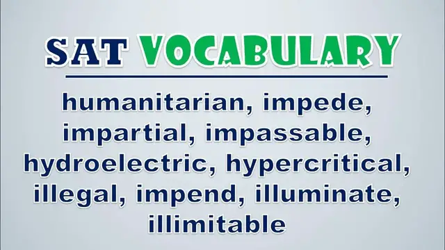 Video thumbnail for SAT Vocabulary: Humanitarian, Impede, Impartial, Impassable, Hydroelectric, Hypercritical, Illegal