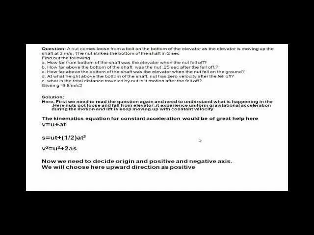 'Video thumbnail for Kinematics Solved Problems to clear the concept | Physics | JEE | NEET | Class 11'