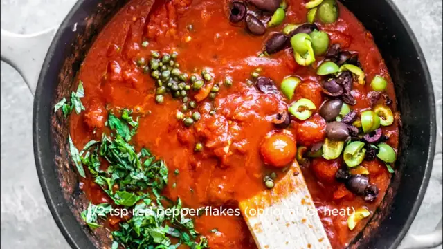 'Video thumbnail for Puttanesca sauce recipe'