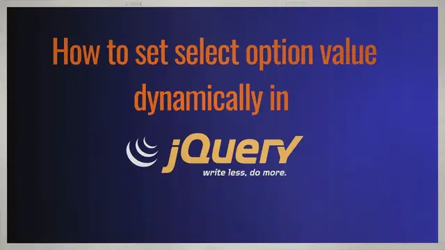 'Video thumbnail for How To Set Select Option Value Dynamically in jQuery'