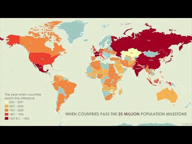 'Video thumbnail for From 20 Million to 2 Billion: A Visual Journey Through Population Milestones'