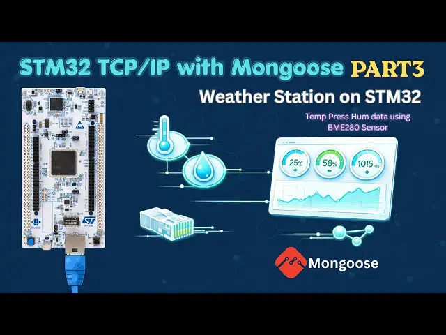 Video thumbnail for STM32 Weather Station Web Server using Mongoose (Ethernet + BME280)