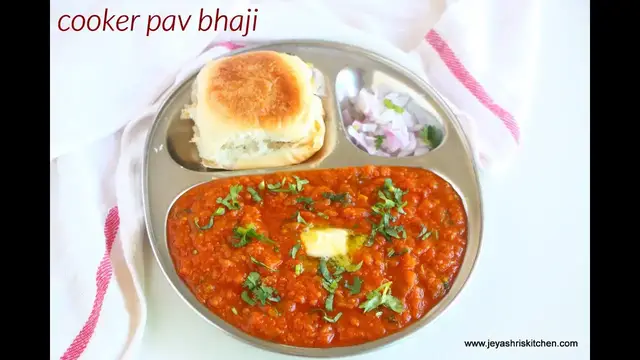 Video thumbnail for Pressure cooker pav bhaji recipe - Instant Pav bhaji recipe - Mumbai street style pav bhaji