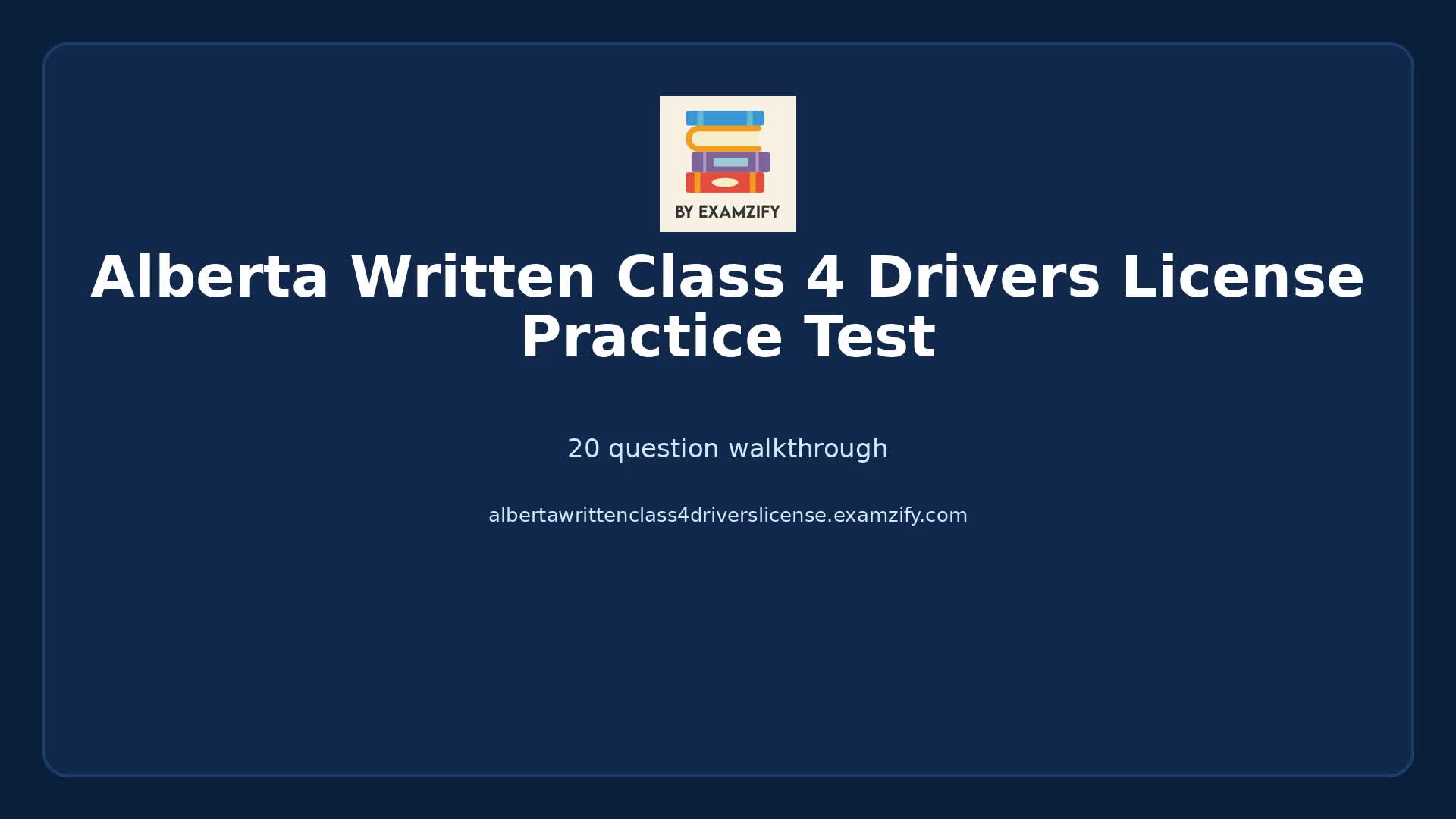 Video thumbnail for Alberta Written Class 4 Drivers License Practice Test