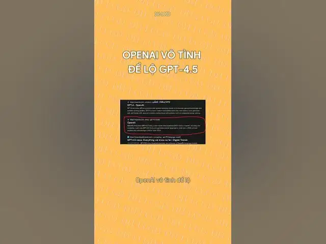 Video thumbnail for OpenAI vô tình để lộ thông tin về mô hình AI mới đang được phát triển – GPT-4.5 Turbo mới #dhlcgd