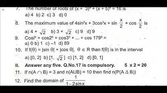 Video thumbnail for 11th Maths First Mid Term Question Paper 2019-20 | Tiruppur District | English Medium