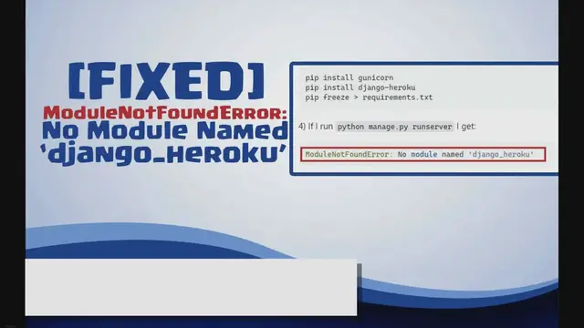 Video thumbnail for modulenotfounderror: no module named django_heroku