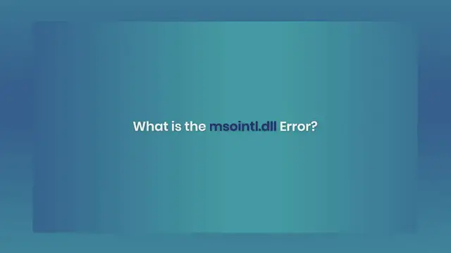 Video thumbnail for How to Fix Msointl.dll Error Easily