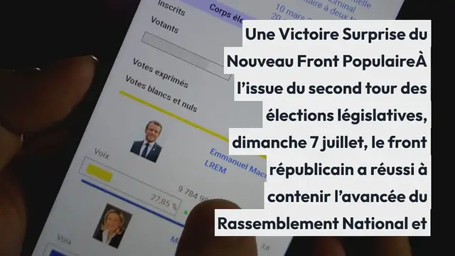 Video thumbnail for Le Nouveau Front populaire arrive en tête du second tour des Législatives