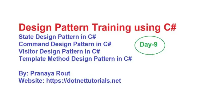 Video thumbnail for Design Pattern Training using C# - Day 9 | State, Template, Command and Visitor Design Patterns
