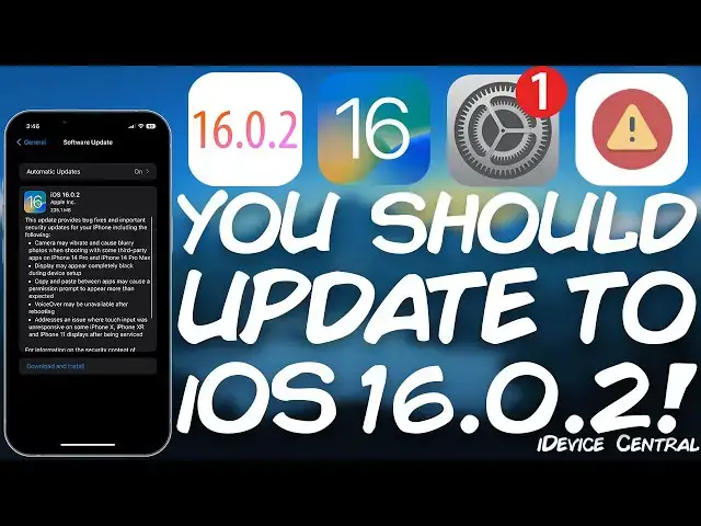 Video thumbnail for UPDATE To iOS 16.0.2 NOW (Important Stability / Bug Fixes) If You're On iOS 16.0 / 16.0.1
