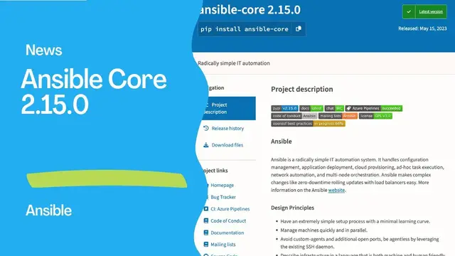 Video thumbnail for Ansible News - Ansible Core 2.15.0