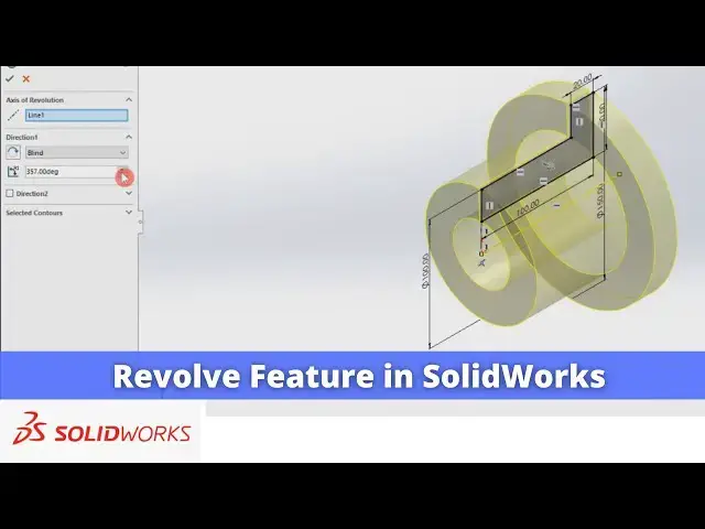 'Video thumbnail for Revolve Feature in SolidWorks | SolidWorks Tutorial | SolidWorks Modeling |'