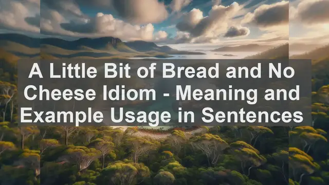 Video thumbnail for "A Little Bit of Bread and No Cheese" Idiom: Meaning and Usage in Sentences