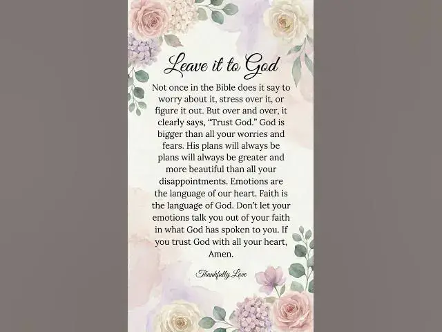 Video thumbnail for Leave It To God | Christian Encouragement