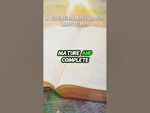 Video thumbnail for A Christian Message for Hard Times (James 1:2-4) #christianmotivation  #godmesseges #godwords