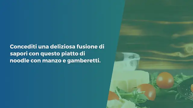 Video thumbnail for Tagliatelle con bistecca e gamberetti