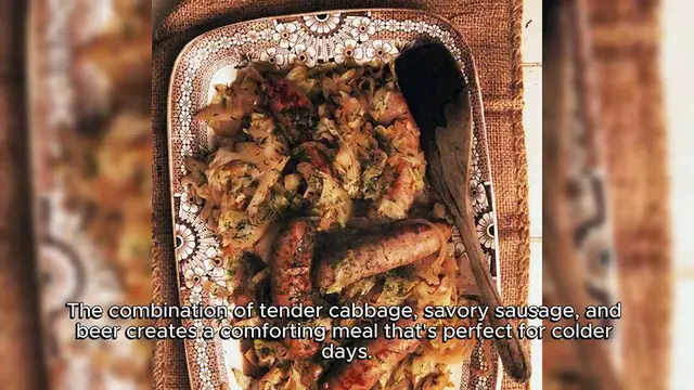 Video thumbnail for Beer Braised Cabbage and Sausage Recipe