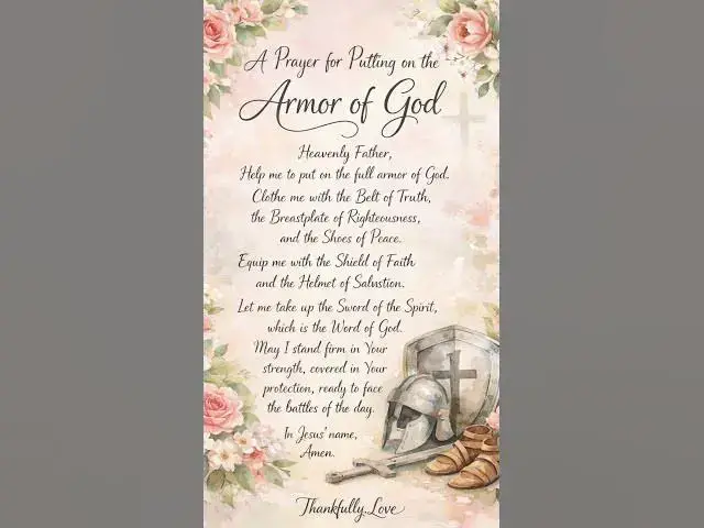 Video thumbnail for Prayer for putting on the armor of god #jesuslovesyou  #thankfullylove #morningprayer #faithoverfear
