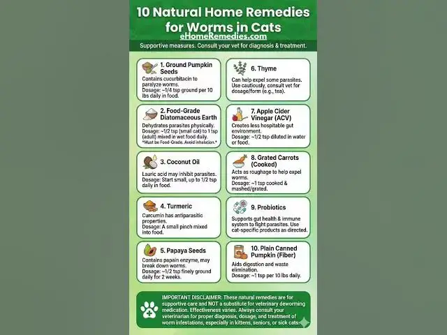 Video thumbnail for 10 effective home remedies for worms in cats #cat #homeremedies #herbalmedicine