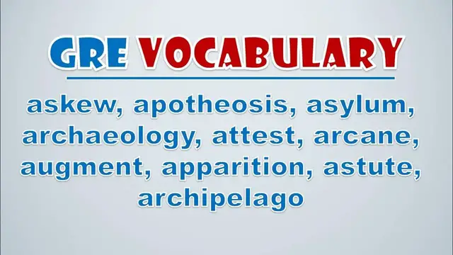 Video thumbnail for GRE Vocabulary: Askew, Apotheosis, Asylum, Archaeology, Attest, Arcane, Augment, Apparition, Astute