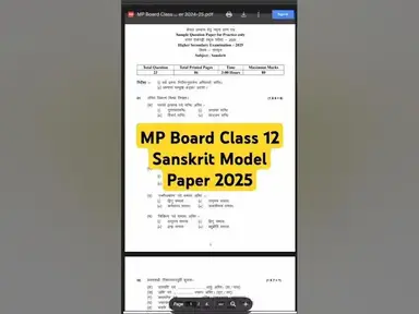 'Video thumbnail for MP Board Class 12 Sanskrit Model Paper 2025 #mp #mpboard #mpboardexam #Class12sanskrit'
