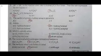 Video thumbnail for 12th Chemistry First Revision 2019 - Question Paper (Trichy District) - (English Medium)