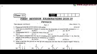 Video thumbnail for 11th Physics First Revision 2019 - Question Paper (Dindigul District) | (English Medium)