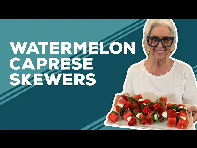Video thumbnail for Love & Best Dishes: Watermelon Caprese Skewers Recipe | Summer Salad Ideas